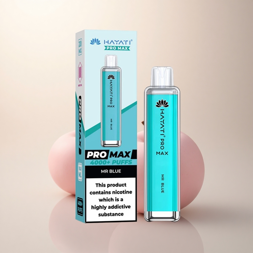 Hayati Pro Max 4000 Puffs 青いデュアル1.1オームメッシュコイル1400mAh