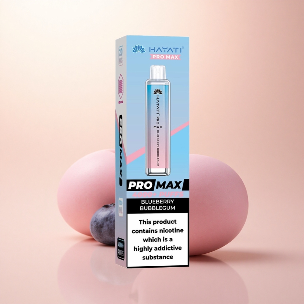 Hayati Pro Max 4000 Puffs ブルーベリーバブルガム 2%ニコチン 1400mAh