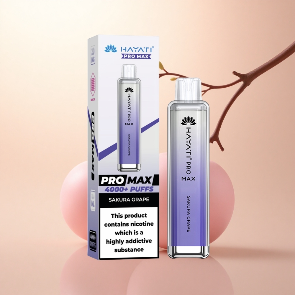 Hayati Pro Max 4000 Puffs 桜グレープ 5%ニコチン 1400mAh