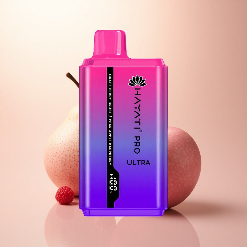 Hayati Pro Ultra 15000 Puffs グレープベリーバースト梨りんごラズベリー 2%ニコチン 850mAh