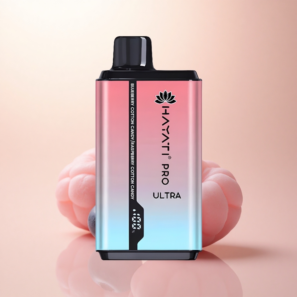 Hayati Pro Ultra 15000 Puffs ブルーベリー綿あめラズベリー綿あめ 850mAh 2%ニコチン