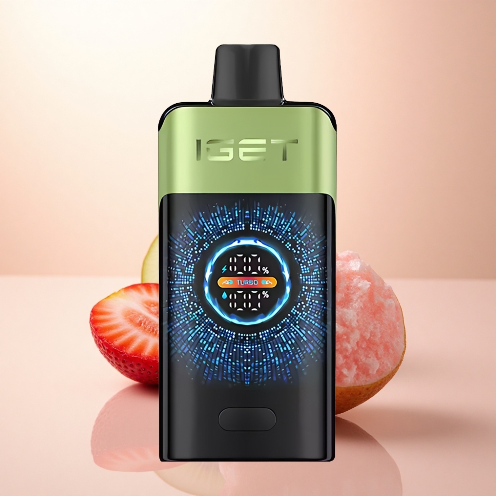 IGET ONE 12000 Puffs ストロベリーキウアイス 2700mAh デュアルメッシュコイル