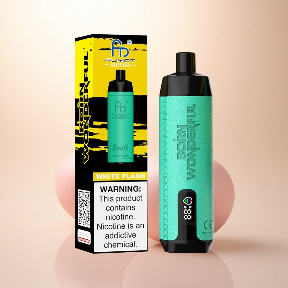 RandM Fumot Shisha 10000 Puffs ホワイトフラッシュ LEDインジケーター 850mAh
