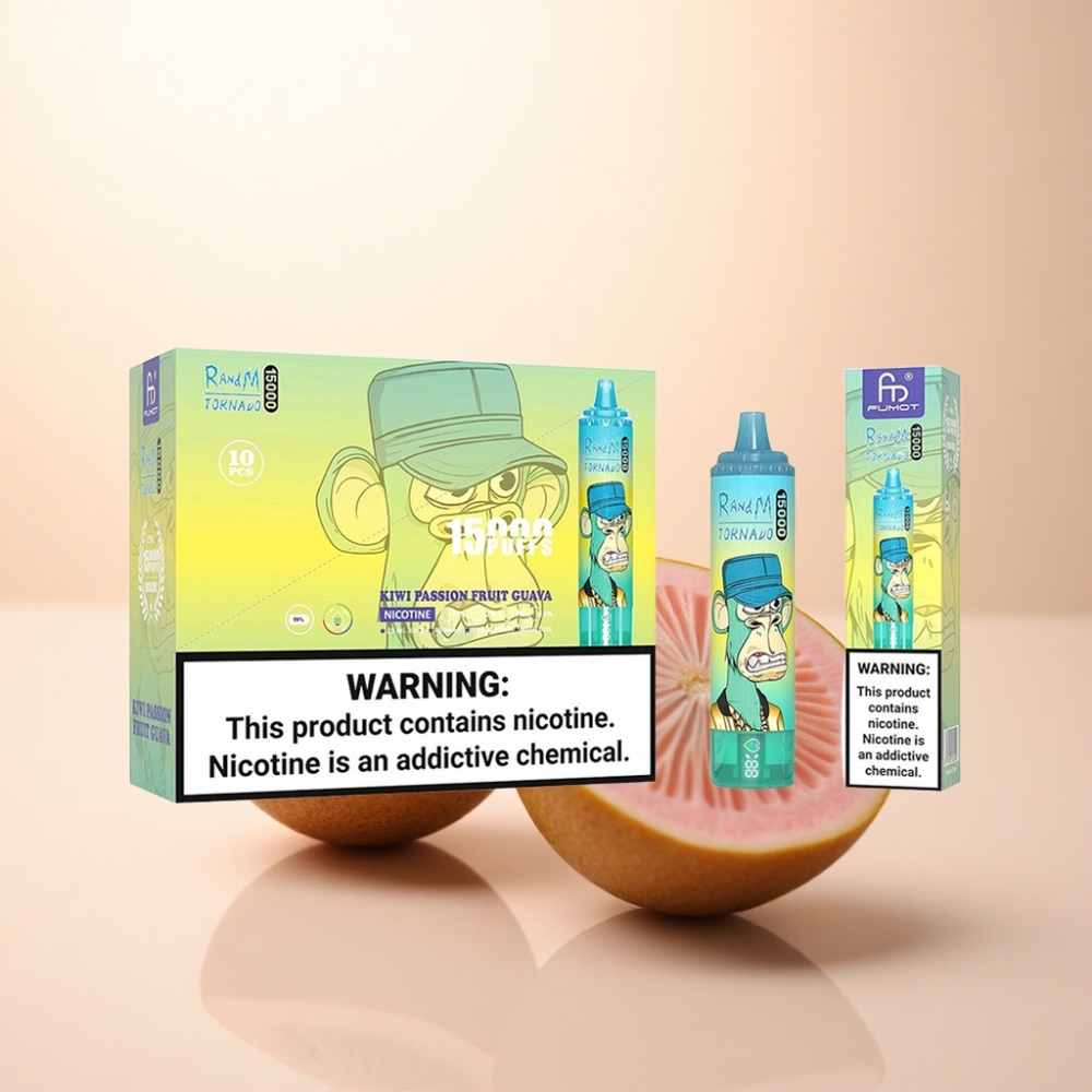 RandM Fumot Tornado 15000 Puffs キウイパッションフルーツグアバ 25ml 850mAh