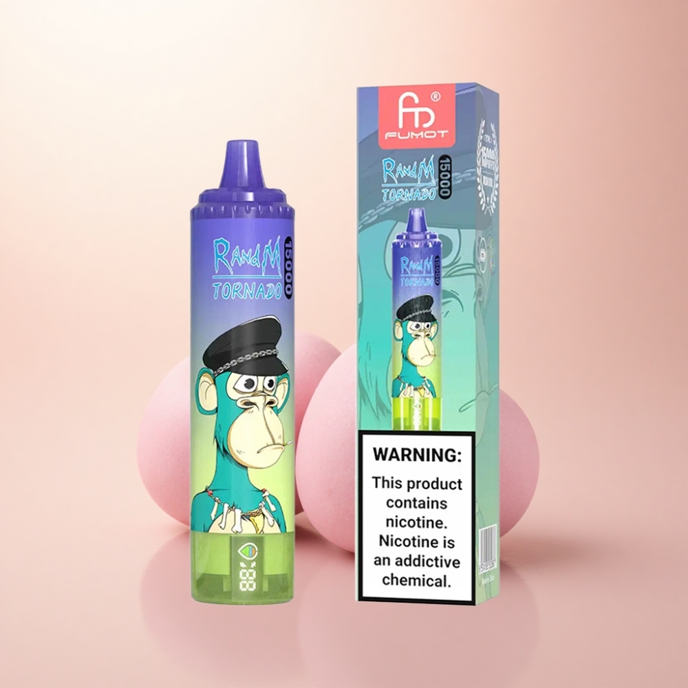 RandM Fumot Tornado 15000 Puffs ブルーベリーバブルガム 25ml 850mAh