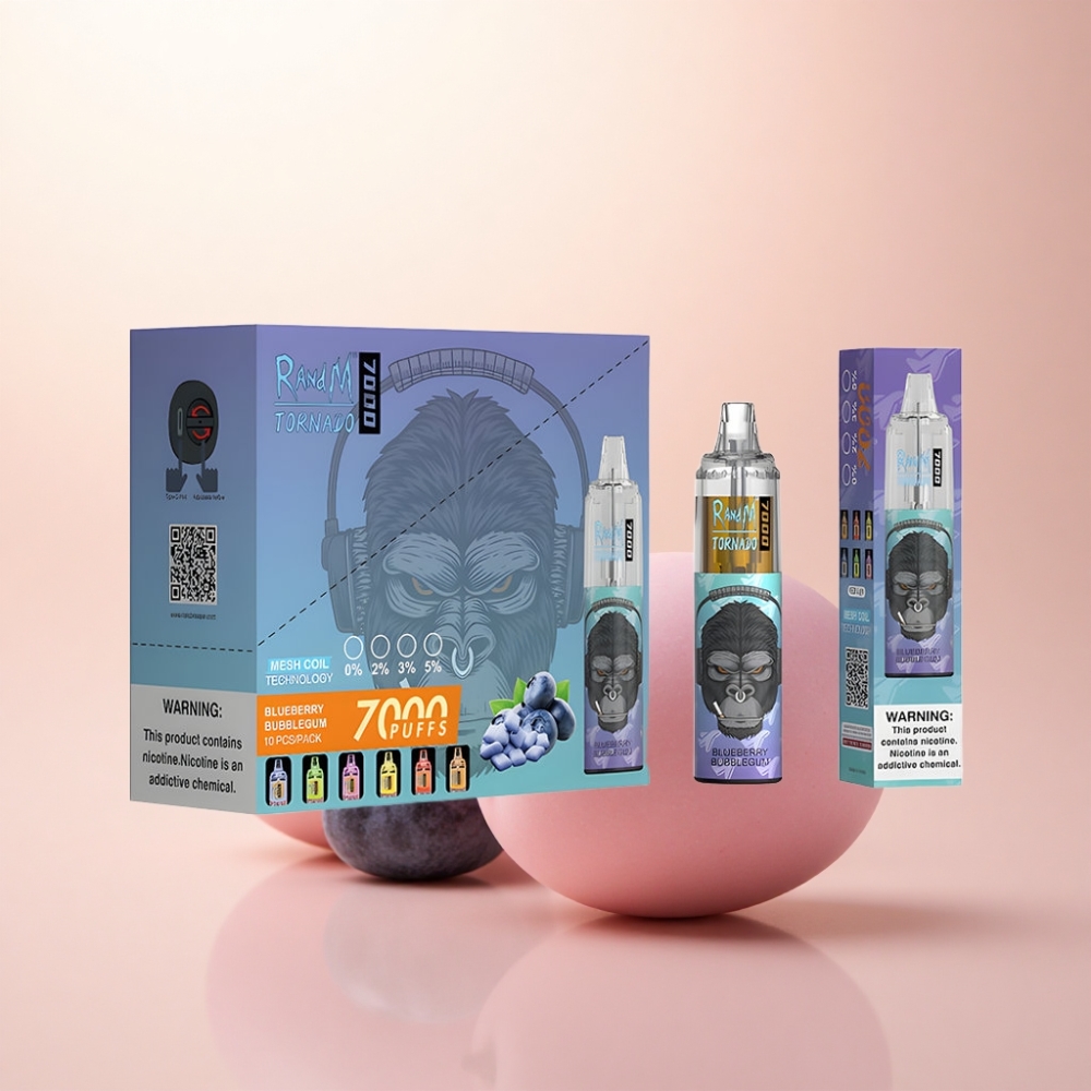RandM Fumot Tornado 7000 Puffs ブルーベリー風味バブルガム 14ml 850mAh