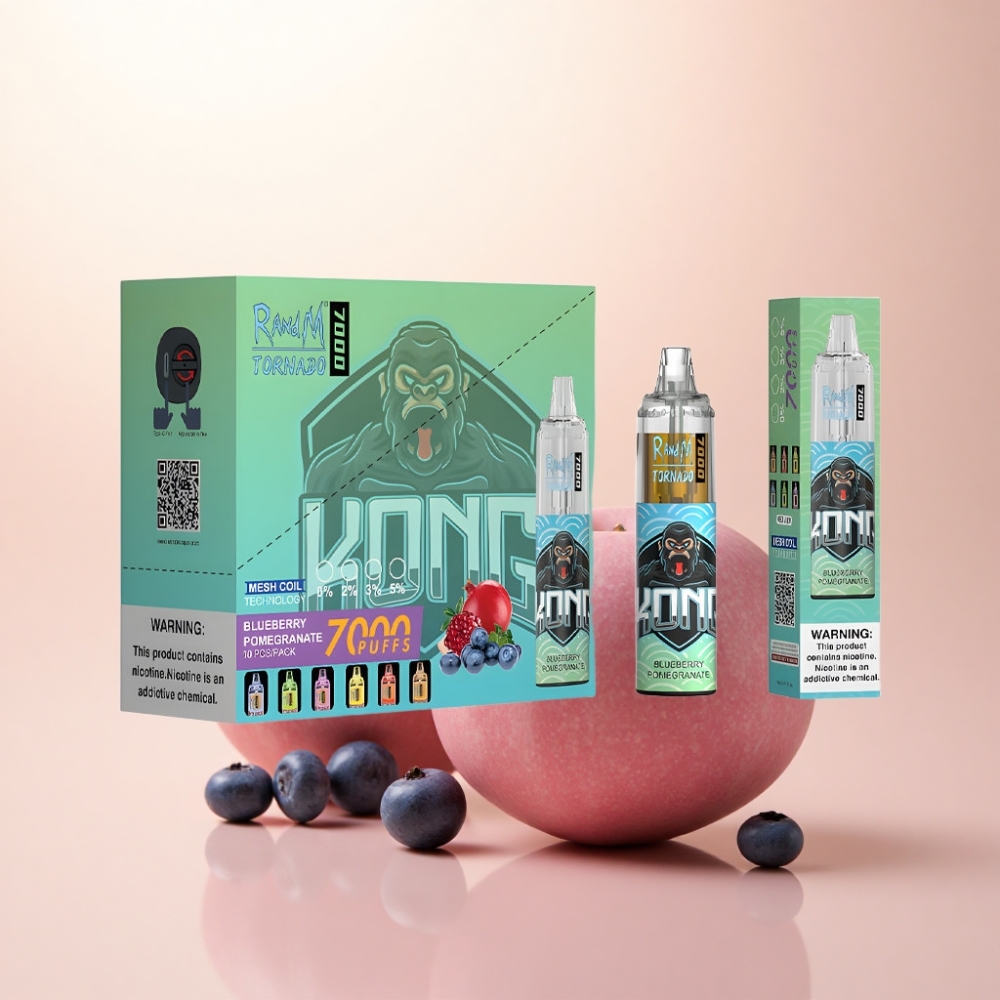RandM Fumot Tornado 7000 Puffs ブルーベリーポメグラネート メッシュコイル 5%ニコチン