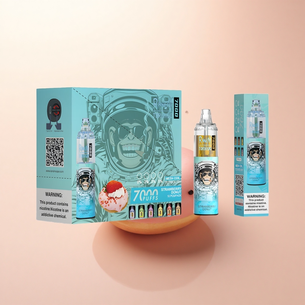 RandM Fumot Tornado 7000 Puffs いちごドーナツ 850mAh 5%ニコチン