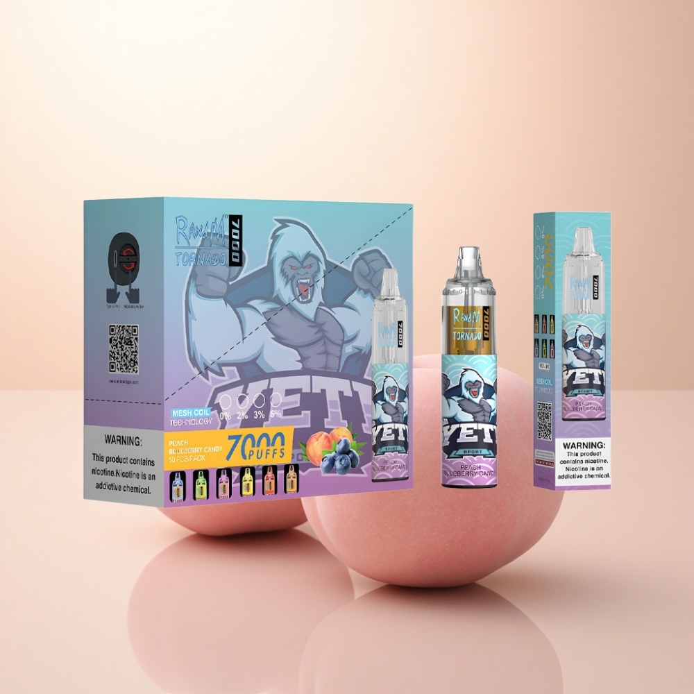 RandM Fumot Tornado 7000 Puffs ピーチブルーベリーキャンディ 850mAh メッシュコイル