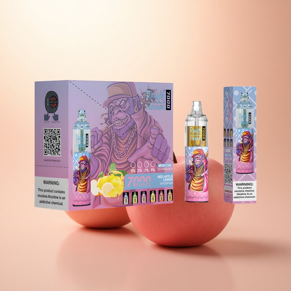 RandM Fumot Tornado 7000 Puffs 赤りんごレモン 850mAh メッシュコイル