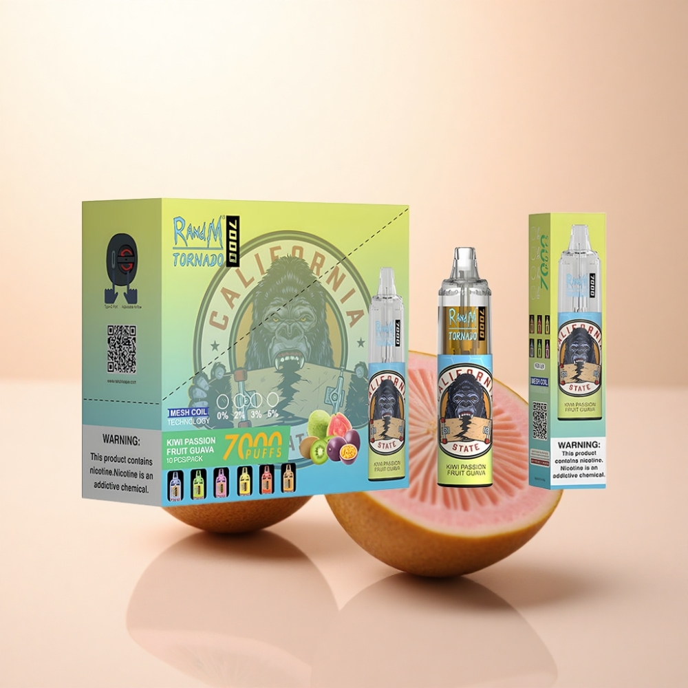 RandM Fumot Tornado 7000 Puffs キウイパッションフルーツグアバ メッシュコイル 850mAh