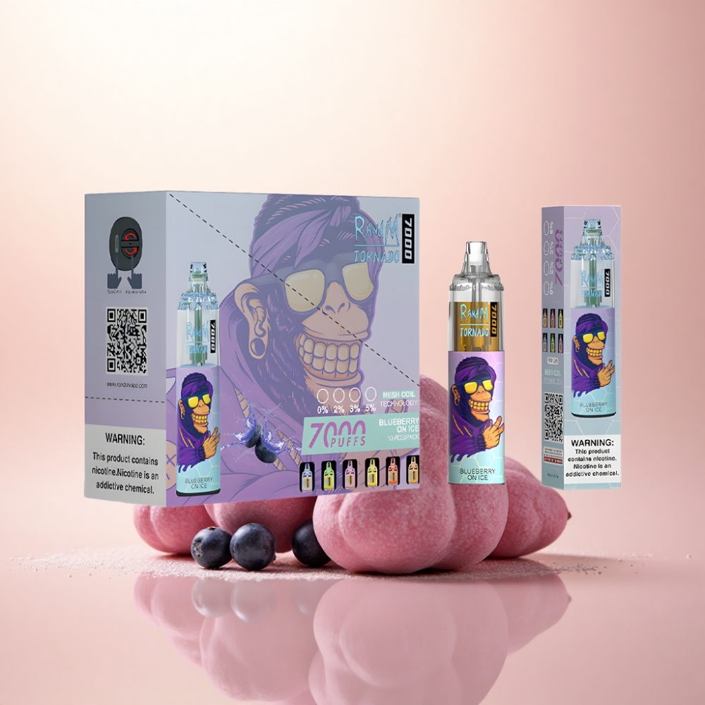 RandM Fumot Tornado 7000 Puffs ブルーベリーオンアイス 850mAh メッシュコイル