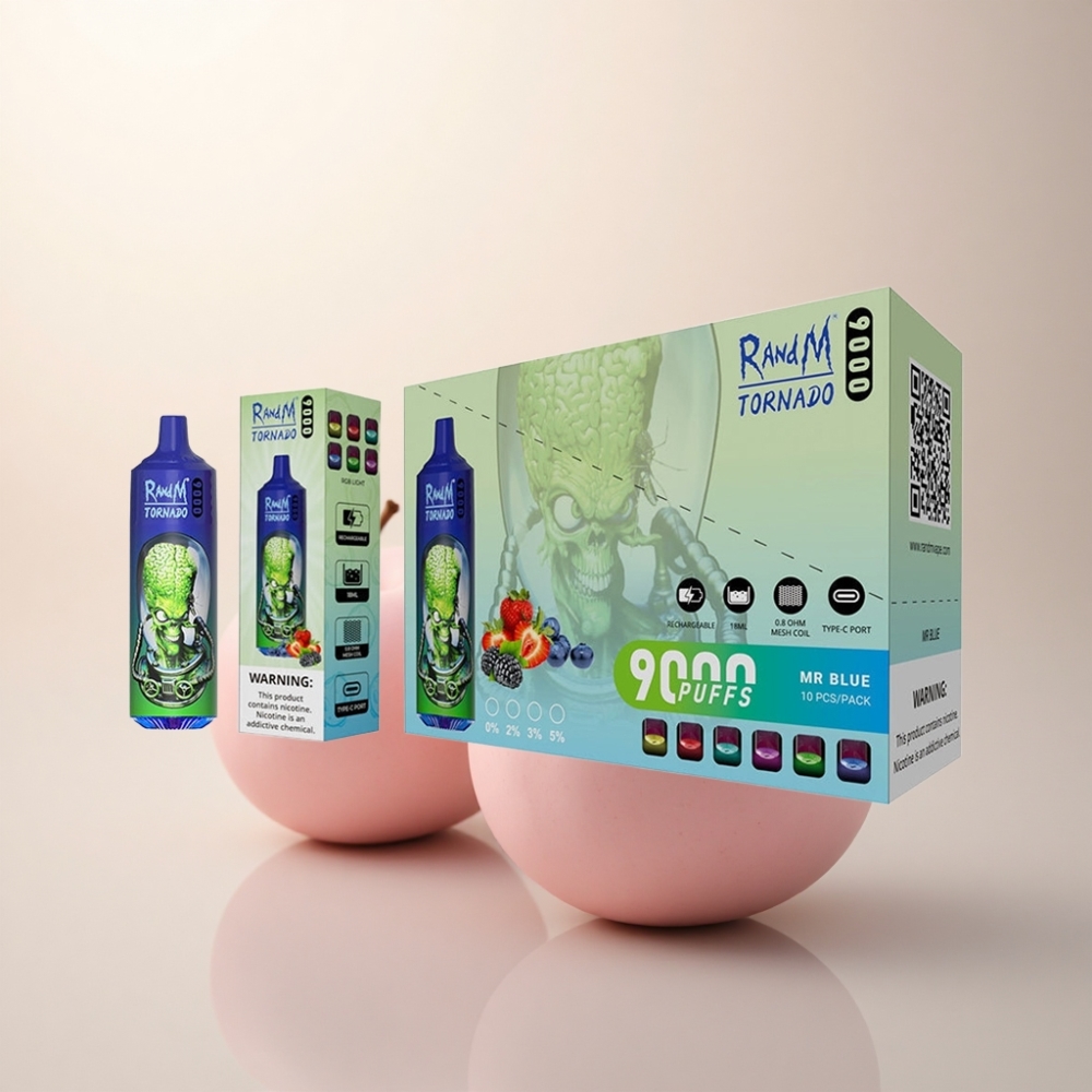 RandM Fumot Tornado 9000 Puffs ブルー・メッシュコイル18mL・850mAh