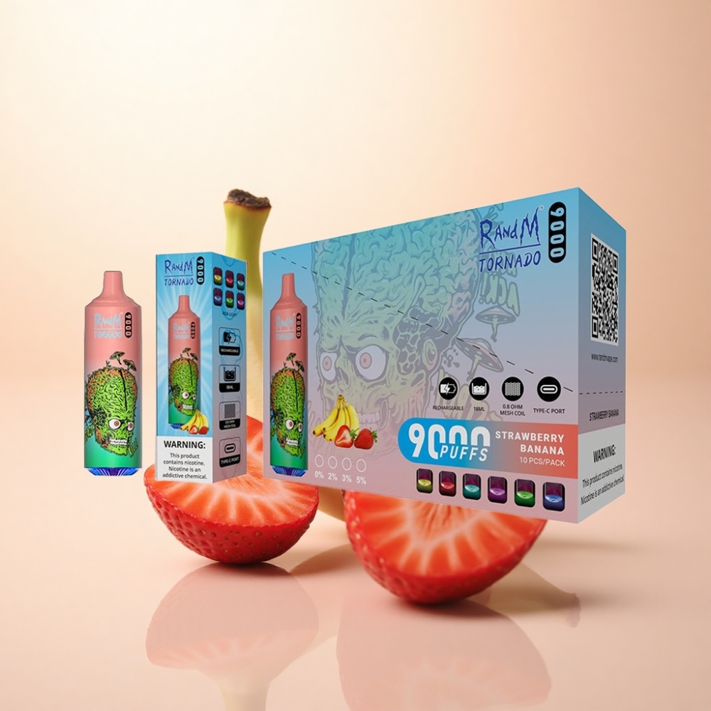 RandM Fumot Tornado 9000 Puffs いちごバナナ 18mL メッシュコイル