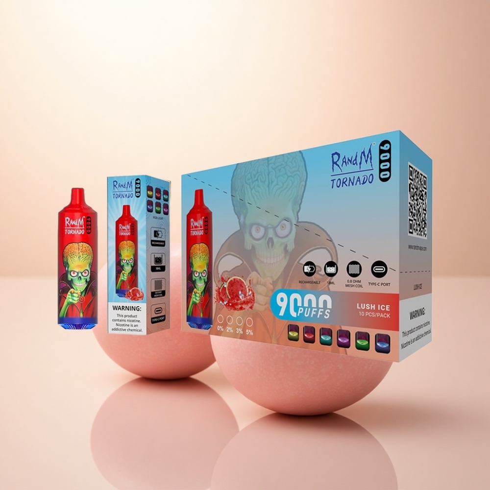 RandM Fumot Tornado 9000 Puffs ラッシュアイス 18mL メッシュコイル