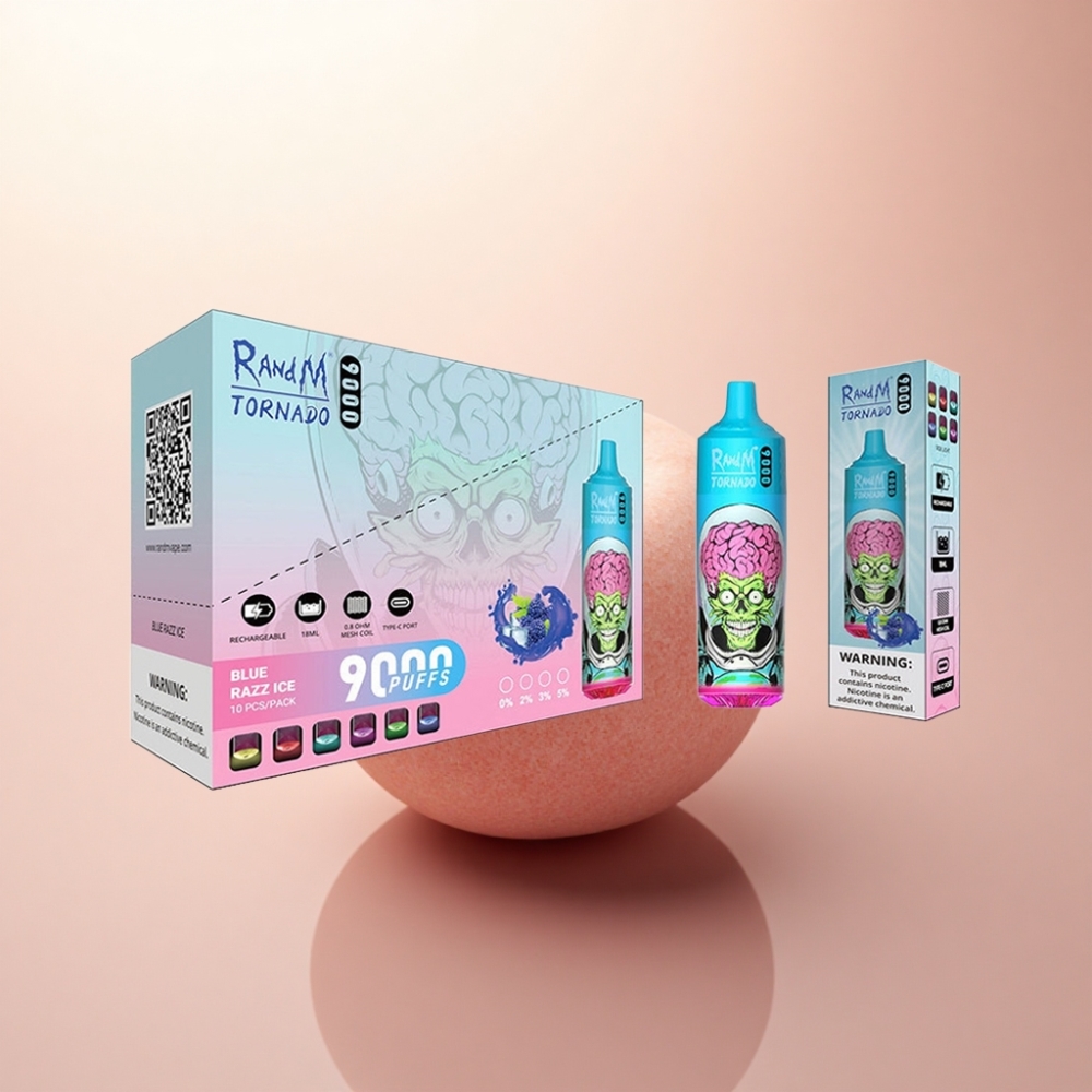 RandM Fumot Tornado 9000 Puffs 黒龍氷 850mAh 18mL