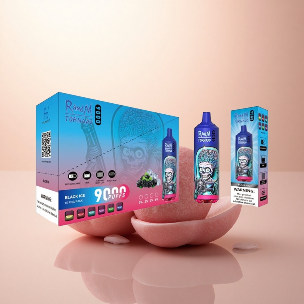 RandM Fumot Tornado 9000 Puffs 黒氷 850mAh 18mL