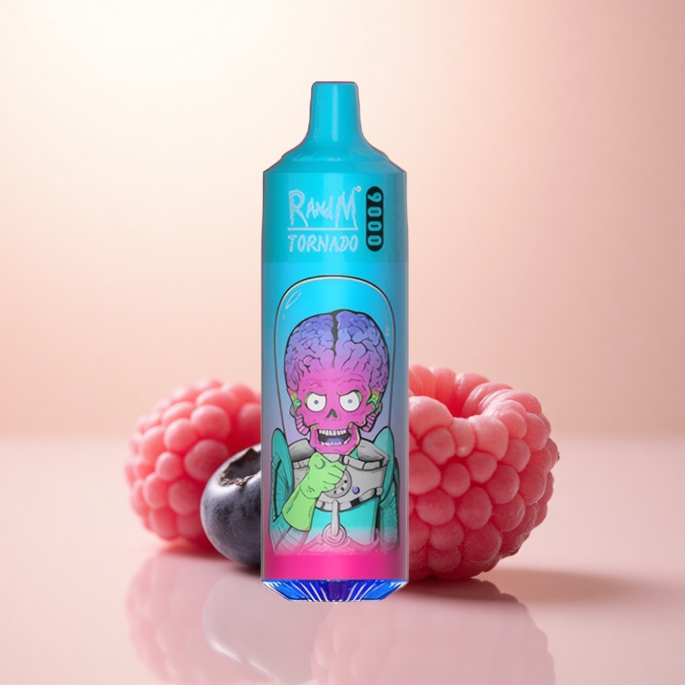 RandM Fumot Tornado 9000 Puffs ブルーベリーレッドラズベリー 850mAh 18mL メッシュコイル