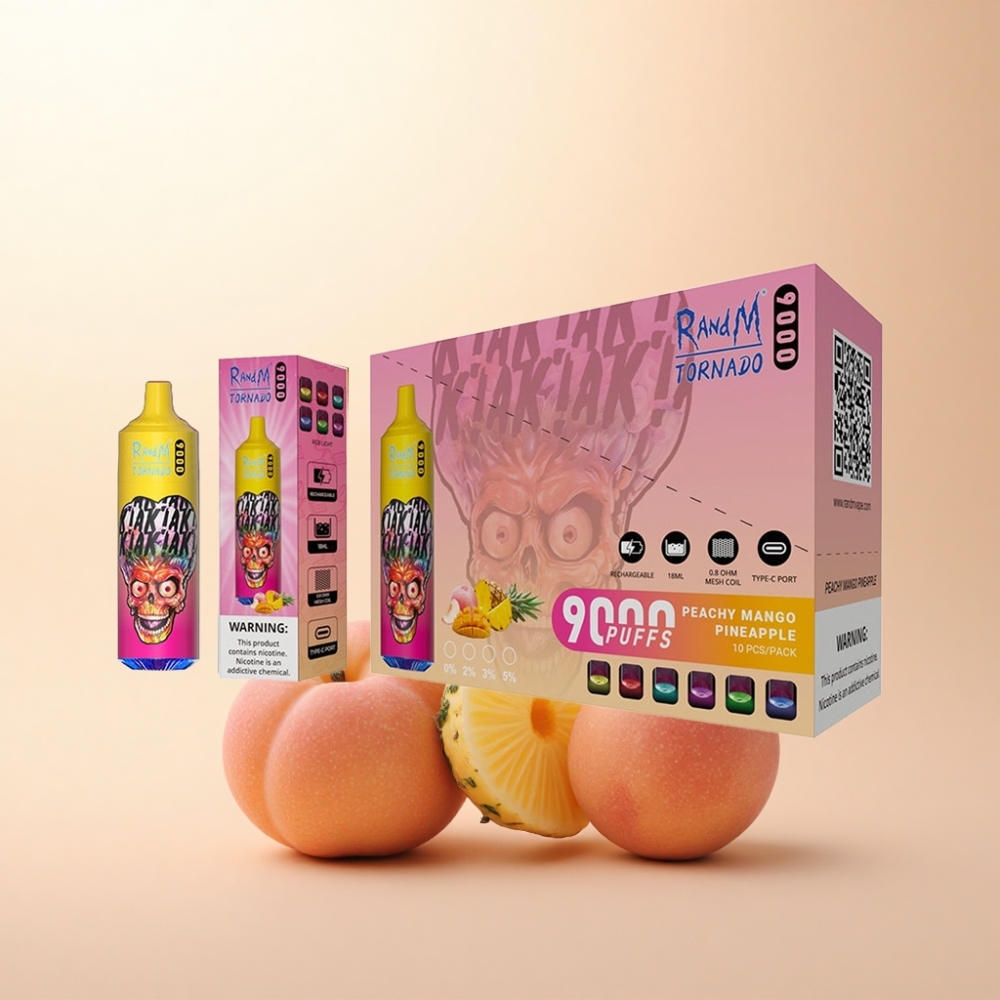 RandM Fumot Tornado 9000 Puffs ピーチマンゴーパイナップル 850mAh 18mL