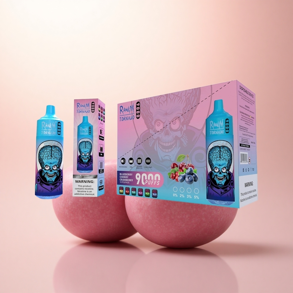 RandM Fumot Tornado 9000 Puffs ブルーベリー・チェリー・クランベリー 850mAh 18mL