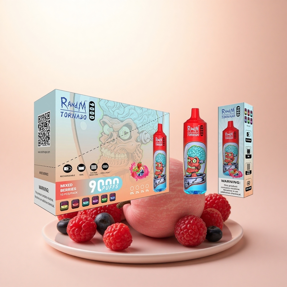 RandM Fumot Tornado 9000 Puffs メッシュコイルと850mAhのミックスベリー