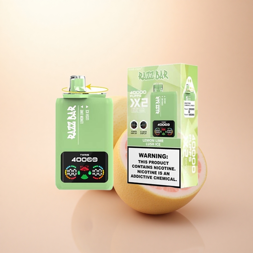 Razz Bar 40000 Puffs レモンライム ラッシュアイス 1.0オーム 2メッシュコイル 650mAh