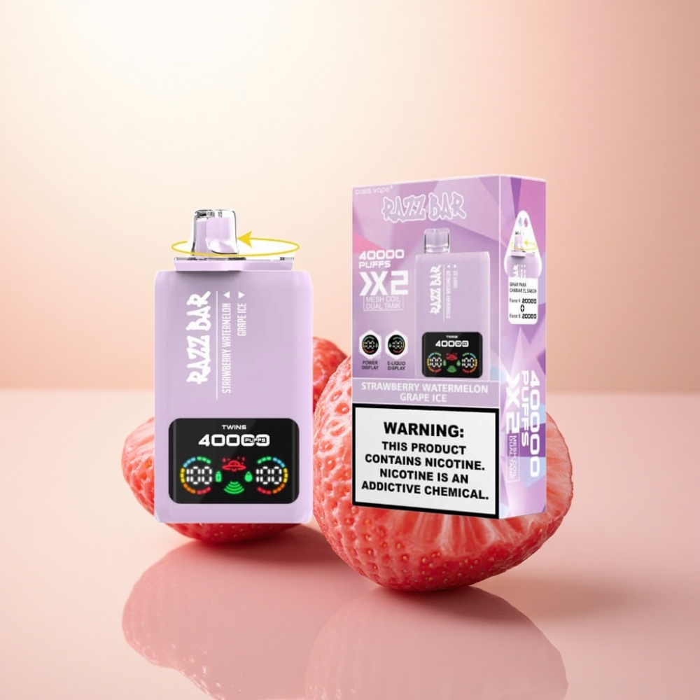 Razz Bar 40000 Puffs ストロベリーメロン - グレープアイス 5%ニコチン 650mAh