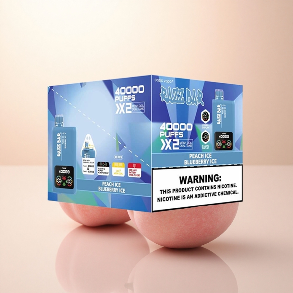 Razz Bar 40000 Puffs ピーチアイス・ブルーベリーアイス 650mAh 2%ニコチン