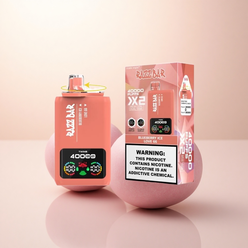 Razz Bar 40000 Puffs ブルーベリーアイス - ラブ66 2%ニコチン 650mAh