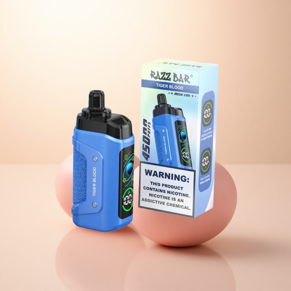 Razz Bar 45000 Puffs タイガーブラッド 1.0オームメッシュコイル 20mgニコチン