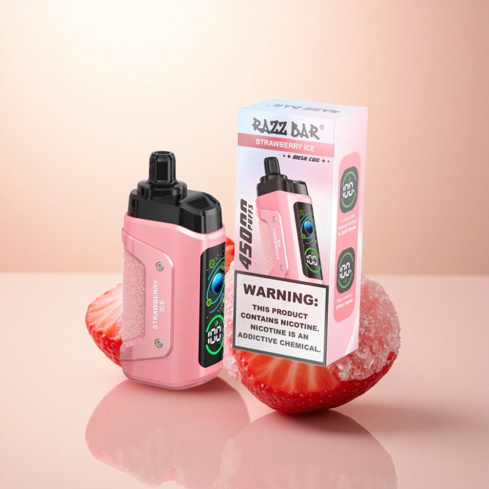 Razz Bar 45000 Puffs 苺アイス 1.0オームメッシュコイル 20mgニコチン