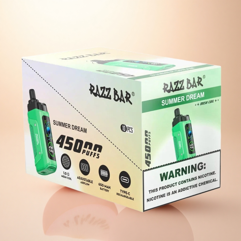 Razz Bar 45000 Puffs 夏の夢 1.0オームメッシュコイル 20mgニコチン