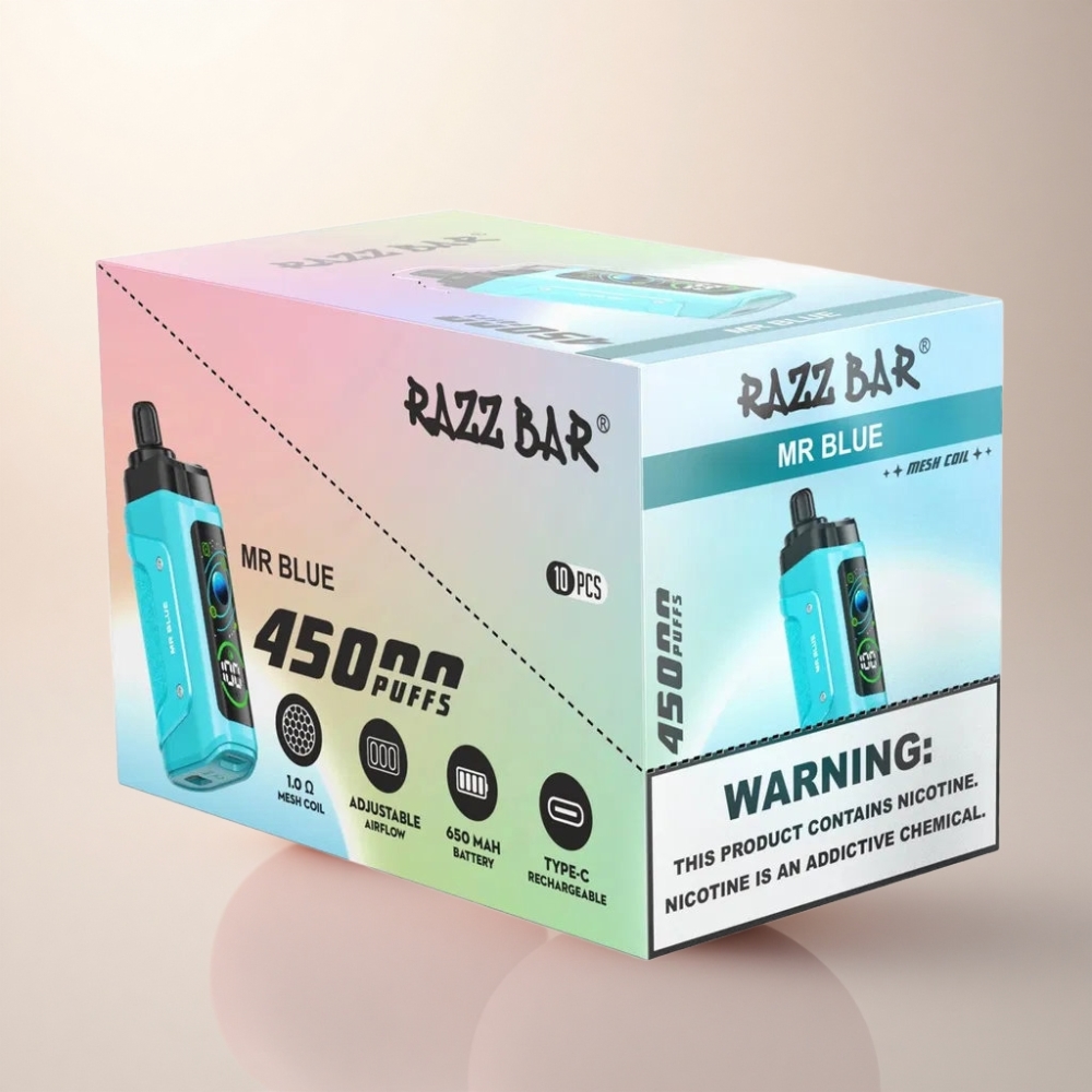 Razz Bar 45000 Puffs ブルー メッシュコイル 650mAh