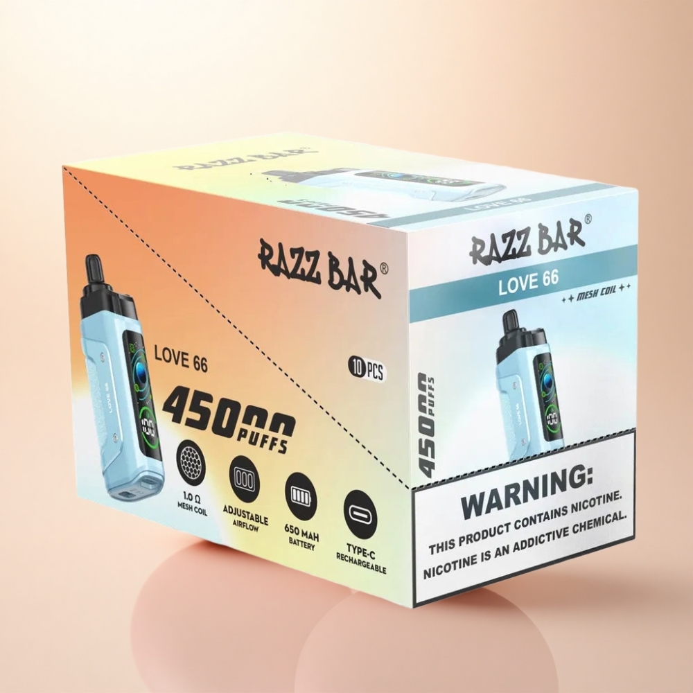Razz Bar 45000 Puffs 愛 66 1.0Ωメッシュコイル 20mgニコチン