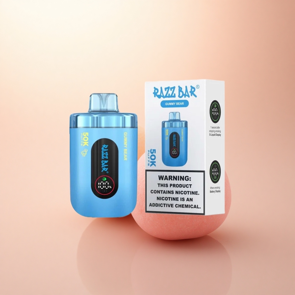 Razz Bar 50K Puffs グミーベア 1.0オームメッシュコイル 650mAh