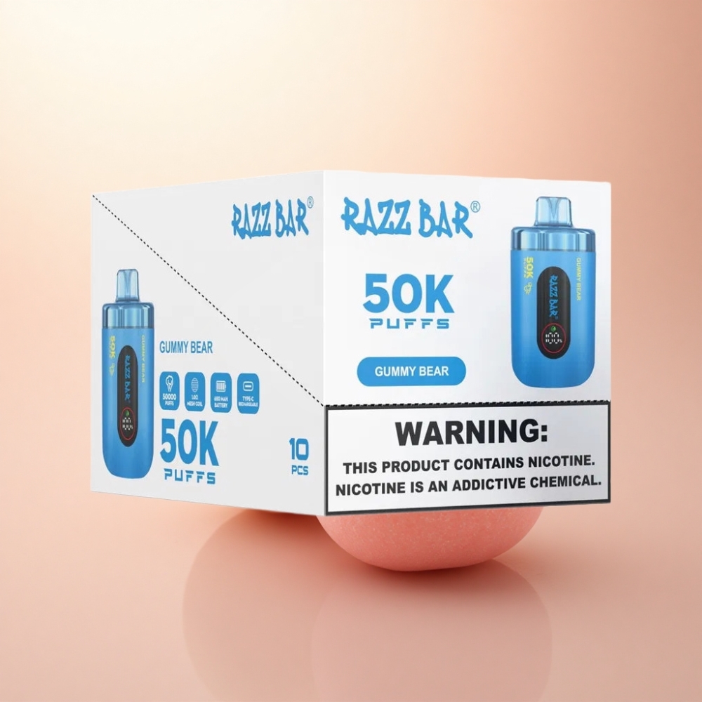 Razz Bar 50K Puffs グミーベア 1.0オームメッシュコイル 650mAh