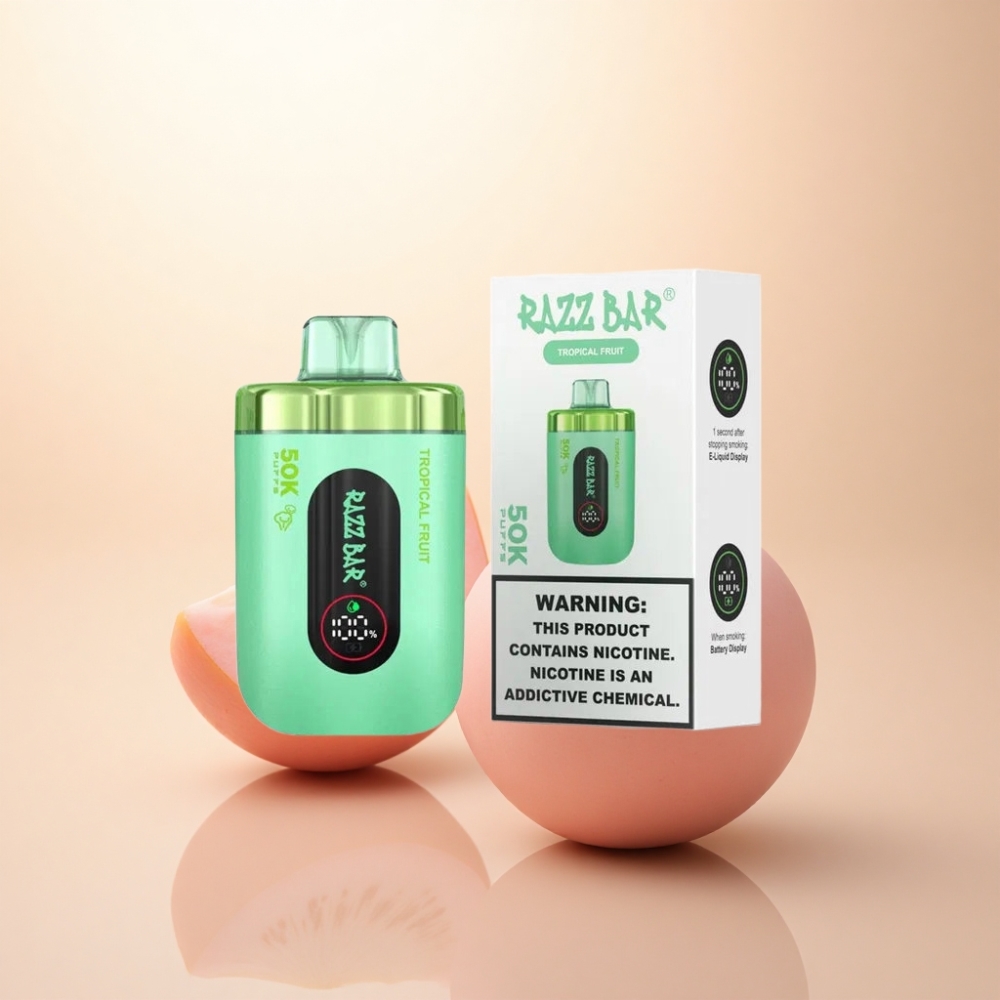 Razz Bar 50K Puffs トロピカルフルーツ 1.0オームメッシュコイル 650mAh