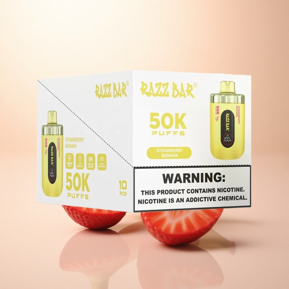 Razz Bar 50K Puffs いちごバナナ 1.0Ωメッシュコイル 650mAh