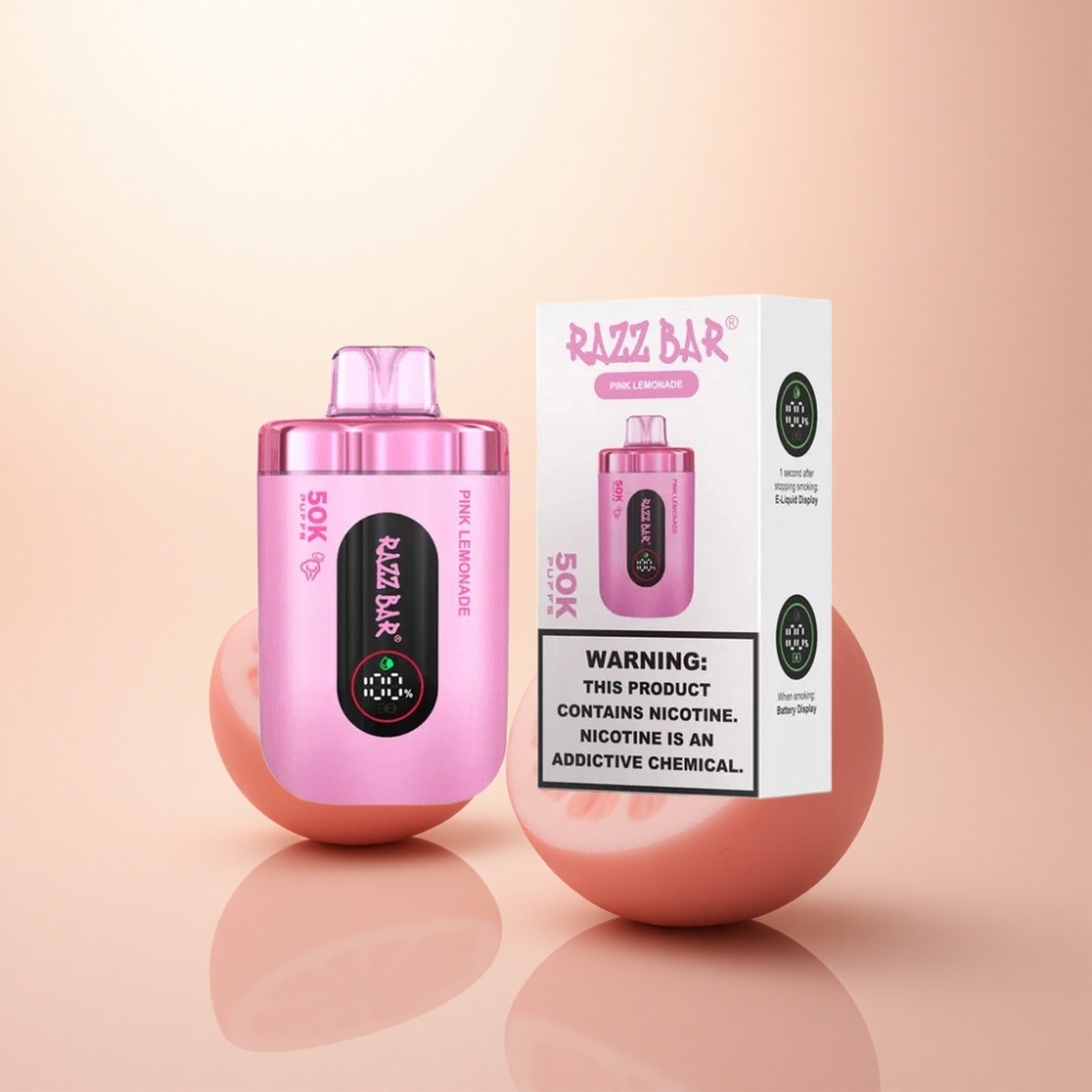 Razz Bar 50K Puffs ピンクレモネード 1.0オームメッシュコイル 650mAh