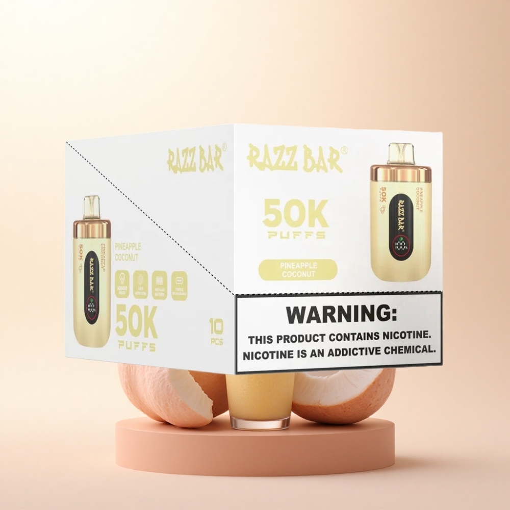 Razz Bar 50K Puffs パイナップルココナッツ 2%ニコチン 650mAh