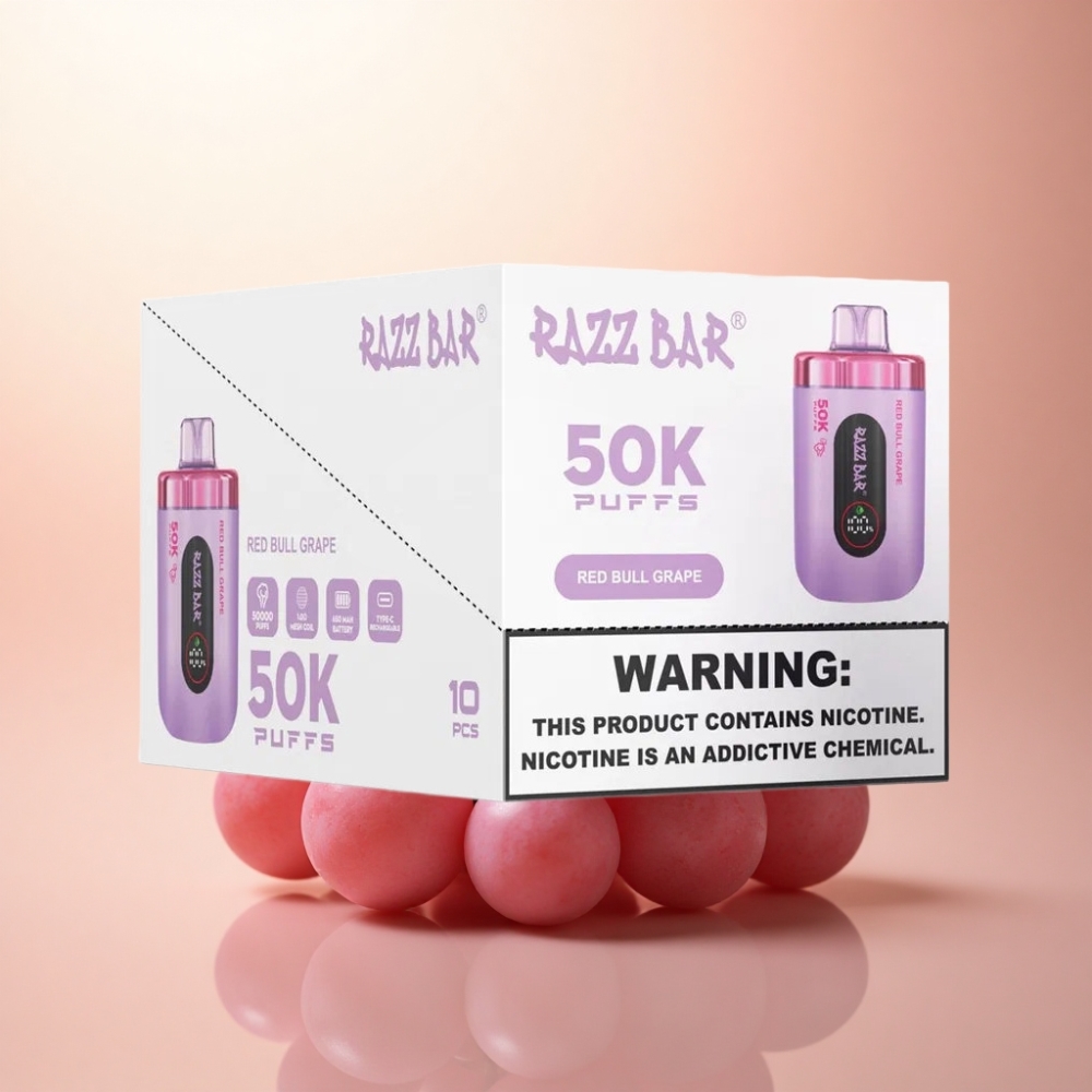 Razz Bar 50K Puffs グレープメッシュニコチン2％650mAh