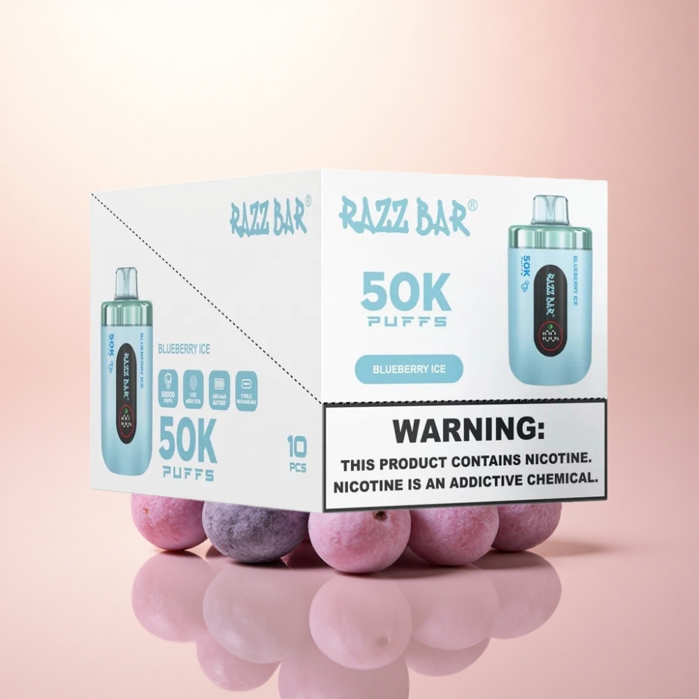 Razz Bar 50K Puffs ブルーベリーアイス 2%ニコチン 650mAh