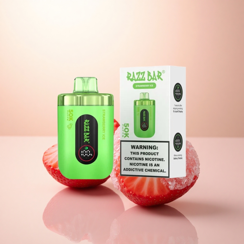 Razz Bar 50K Puffs ストロベリーアイス メッシュコイル 2%ニコチン