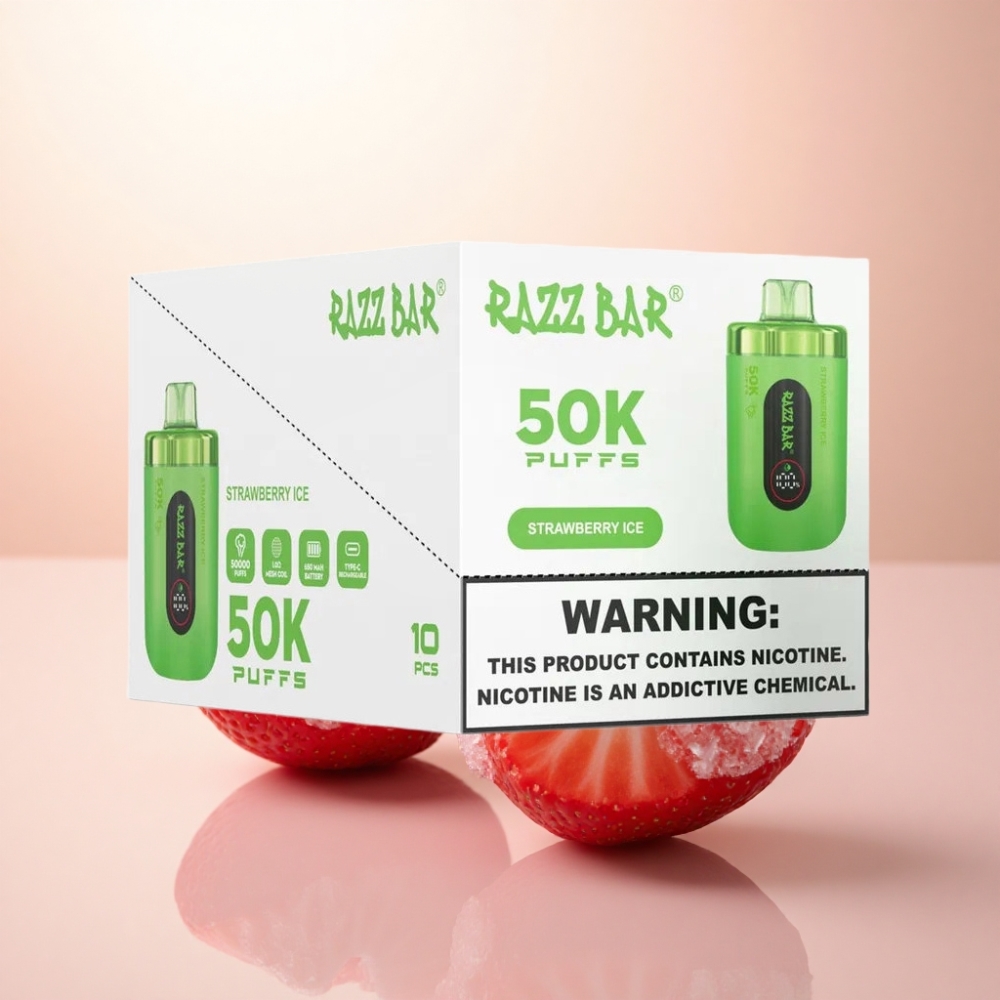 Razz Bar 50K Puffs ストロベリーアイス メッシュコイル 2%ニコチン