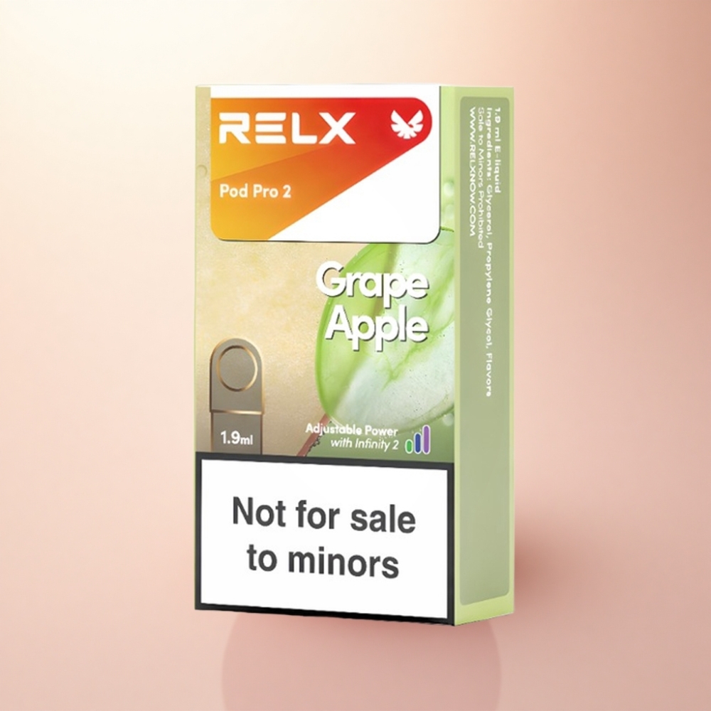 Relx Pod Pro 2 Vape Device グレープアップル0mg/ml 1.9ml 3電圧調整
