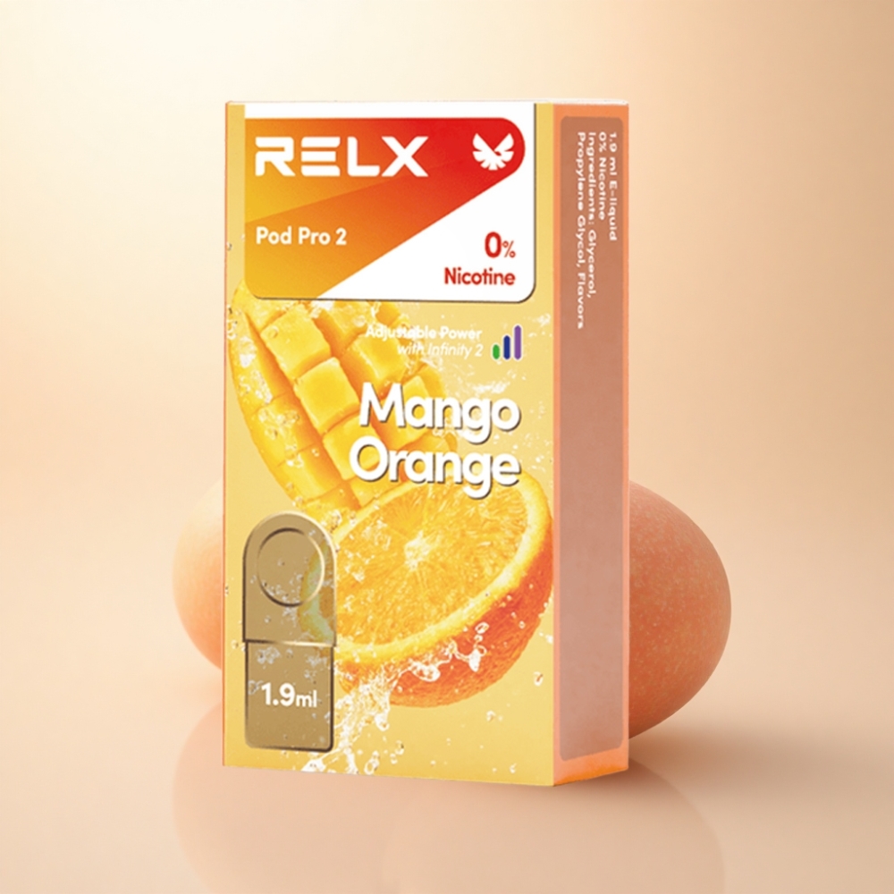 Relx Pod Pro 2 Vape Device マンゴーオレンジ 0mg/ml 1.9ml 5.5W-8W 2本パック