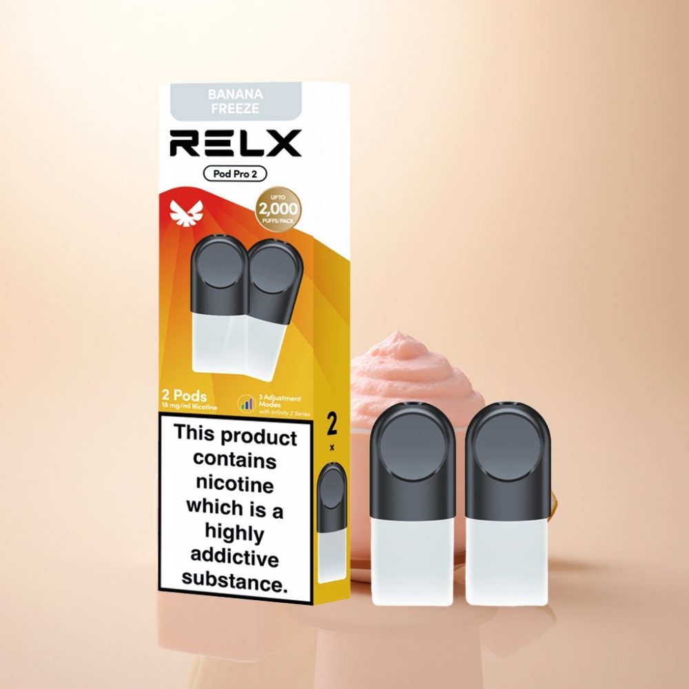 Relx Pod Pro 2 Vape Device デザートバナナフリーズ18mg/mlニコチン・1.9ml・3電圧調整(5.5W/6.5W/8W)