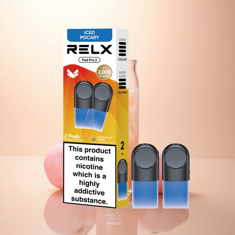 Relx Pod Pro 2 Vape Device 飲料-アイスドポカリ 18mg/ml ニコチン 1.9ml 3電圧調整