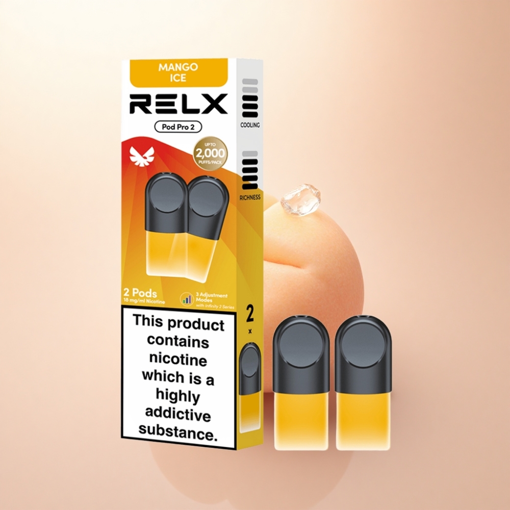 Relx Pod Pro 2 Vape Device マンゴーアイス 18mg/ml ニコチン 1.9ml 3電圧調整