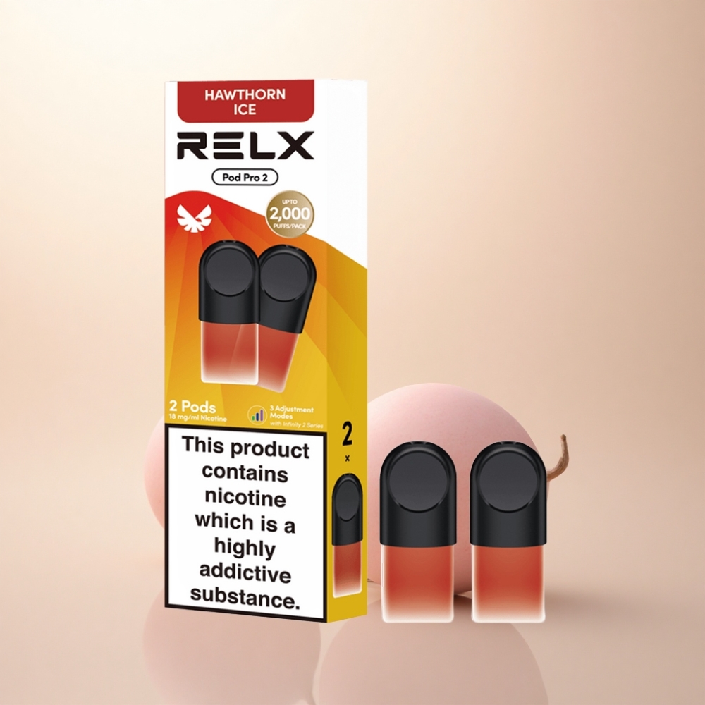 Relx Pod Pro 2 Vape Device サンザシ氷 18mg/ml ニコチン 1.9ml 5.5W-8W 2個パック